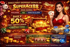 Read more about the article Daily First Deposit Bonus on SuperAce88 (2026 Guide): Rollover, T&C, and How to Claim