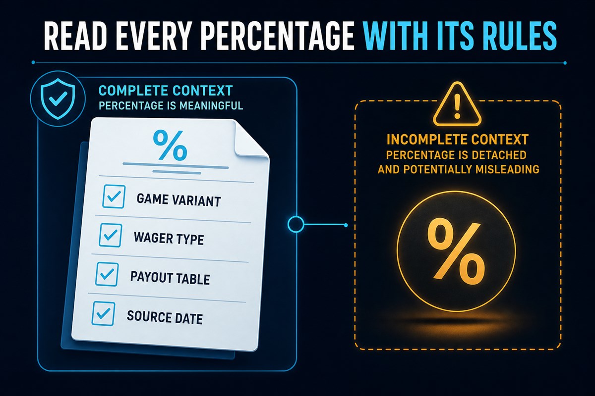 A percentage attached to variant, wager, payout, and source-date context