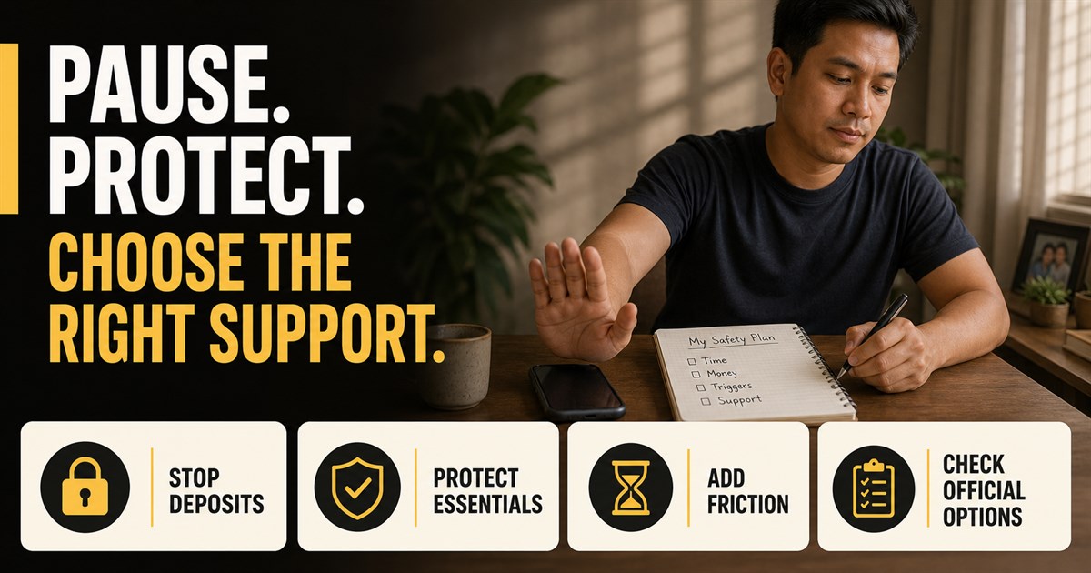A four-step responsible gaming plan to stop deposits protect essential money add access barriers and check official support options