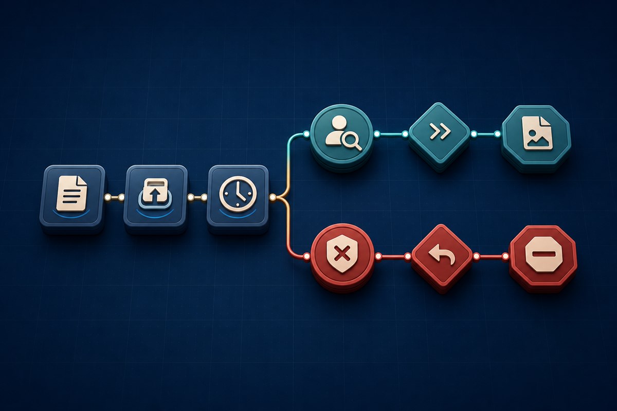 Generic withdrawal status flow branching from submitted and pending to later processed or rejected states.