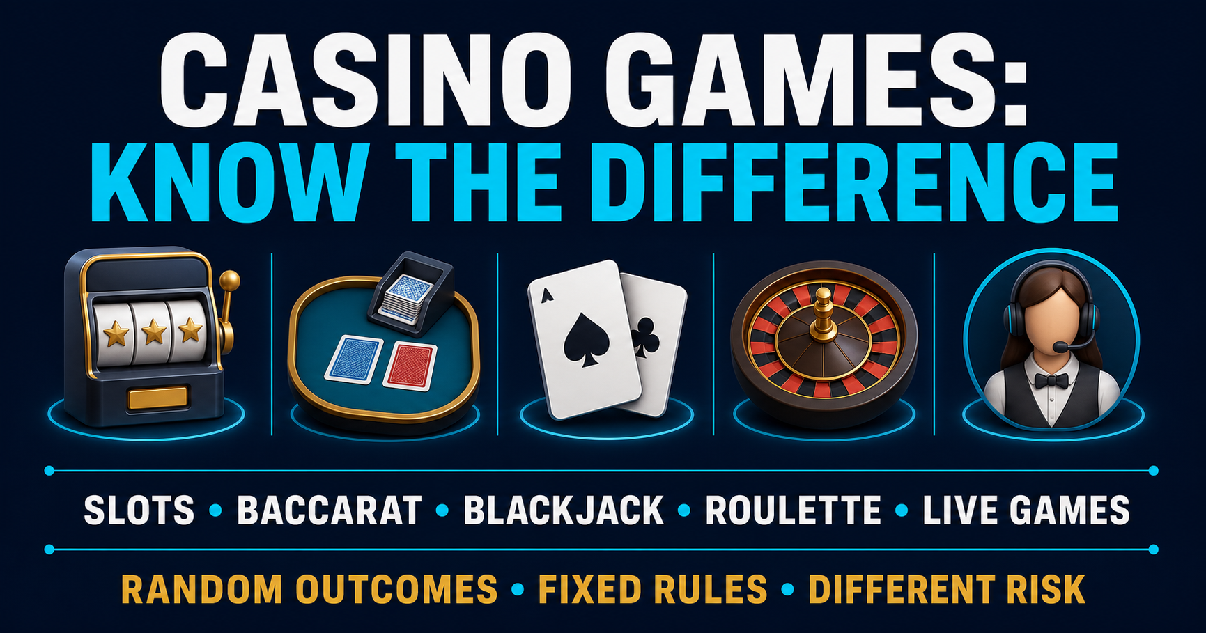 Casino game categories and rule differences