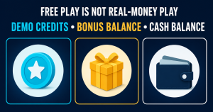 Read more about the article Free-Play Slots Explained: Demo Credits, Bonus Balance and Cash Balance